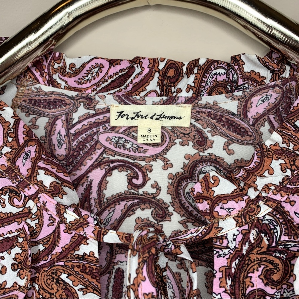 For Love & Lemons Romy Paisley Ruffle Mini Dress - Picture 2 of 9